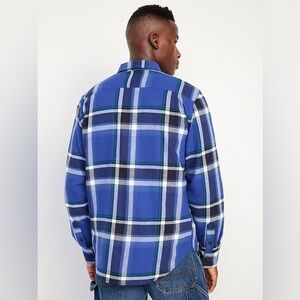 Blue men’s flannel